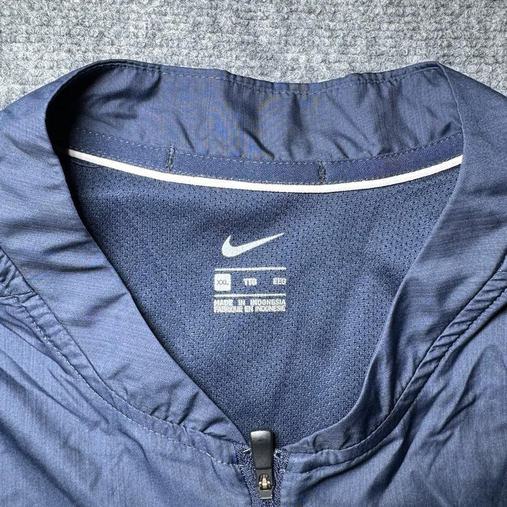 Nike Ole Miss Rebels Windbreaker Men Size XXL Navy Quarter Zip Old Logo 2XL